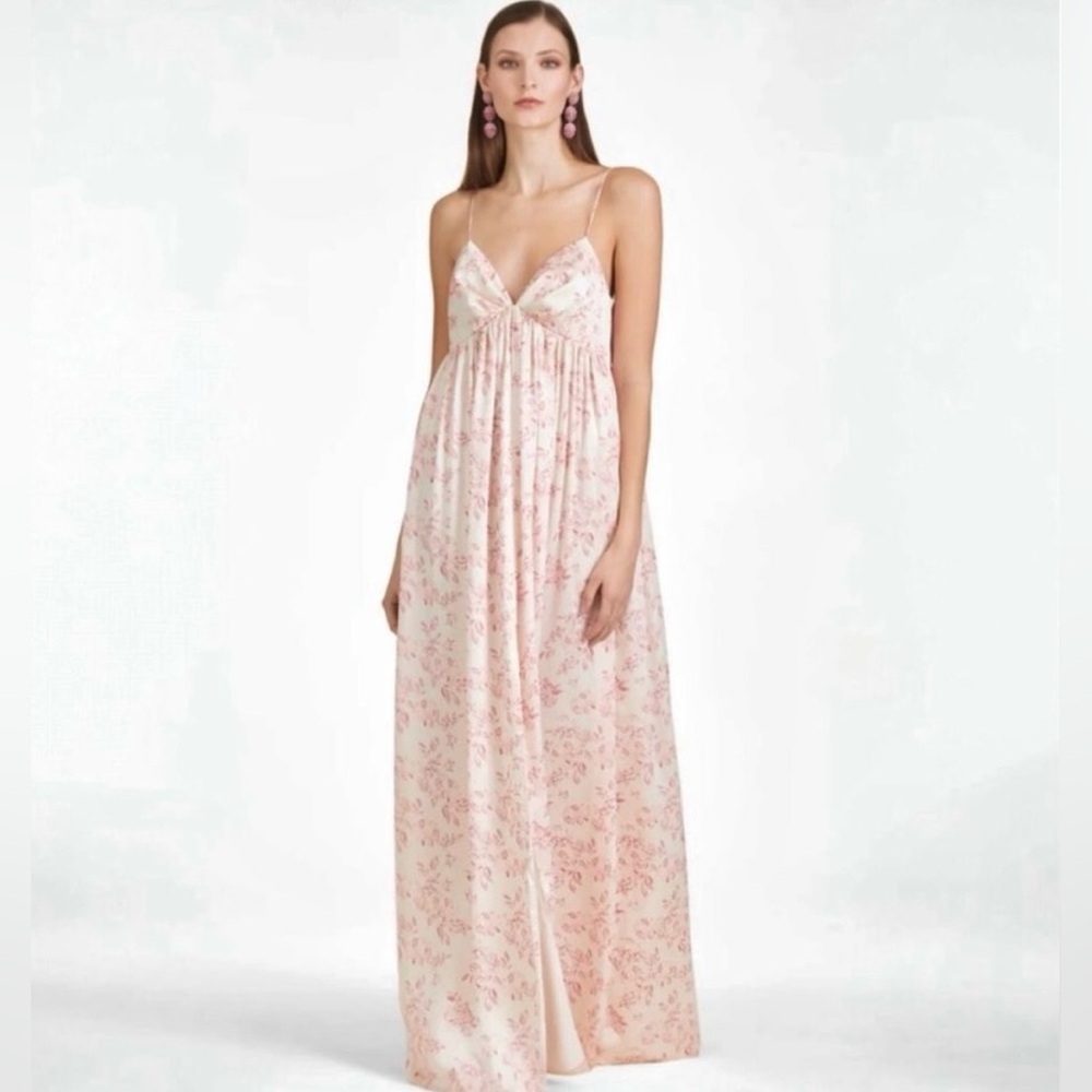Sachin + Babi pink and white floral gown
